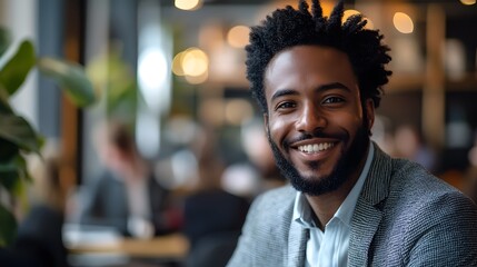 Fototapeta premium Smiling businesspeople having a discussion in an office