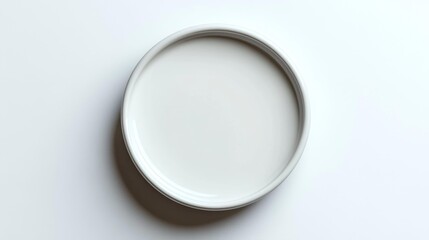 Minimalist White Ceramic Plate on Light Background Generative AI