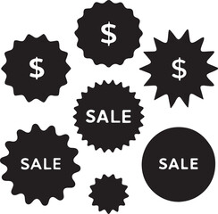 sale discount best price new product labels. vector Icons, flat vector illustrations, isolated on transparent background