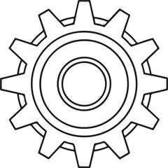 Gear icon,logo, gear vector, template color editable. Gear symbol vector sign isolated on white background.