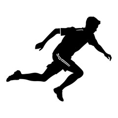 A soccer ball player vector silhouette isolated white background