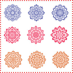 Botanical Mandala Design Kit  Floral Silhouette Patterns for Botanical Illustration Prints and Plant Labels