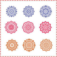 Vintage Mandala Silhouette Collection  Retro Ornate Patterns for Vintage Poster Design and Fabric Prints