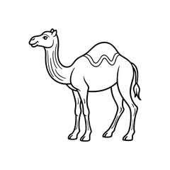 Camel line icon. Camel Black white Stroke Linear Icon illustration.