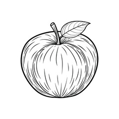Apple with leaves. Apple Line Icon. Editable Stroke. Apple vector icon illustration white background.