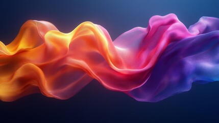 Obraz premium Colorful Fabric Wave Generative AI