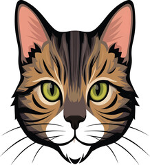 Print cat head vector art style illustrator
