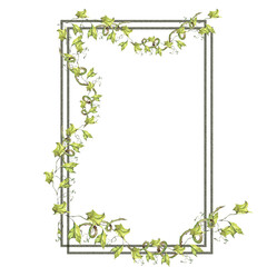 Frame. Autumn and Halloween Theme. Sketchy Abstract Leaves and Branches. Watercolor Illustration. For Holiday Packaging, Postcards, Invitations, Websites, Accessories, Clothes