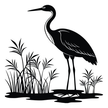 recommend clip art: Heron black silhouette, Minimalist Heron Icon Design Black Vector Heron Symbol, Heron Profile Logo