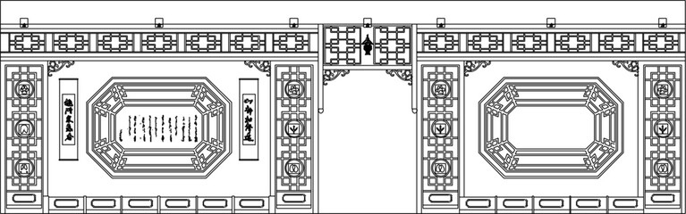 Vector illustration silhouette sketch of interior architecture design of classic vintage ethnic traditional modern minimalist home furniture