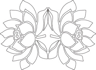 Vector illustration sketch design detail silhouette floral carving ornament decoration