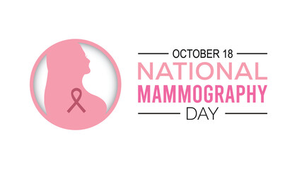 National Mammography Day is observed every year on October. Medical Healthcare Awareness concept. background, placard, banner template Vector illustration design.