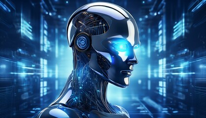 Obraz premium 未来的なAIロボットfuturistic AI robot
