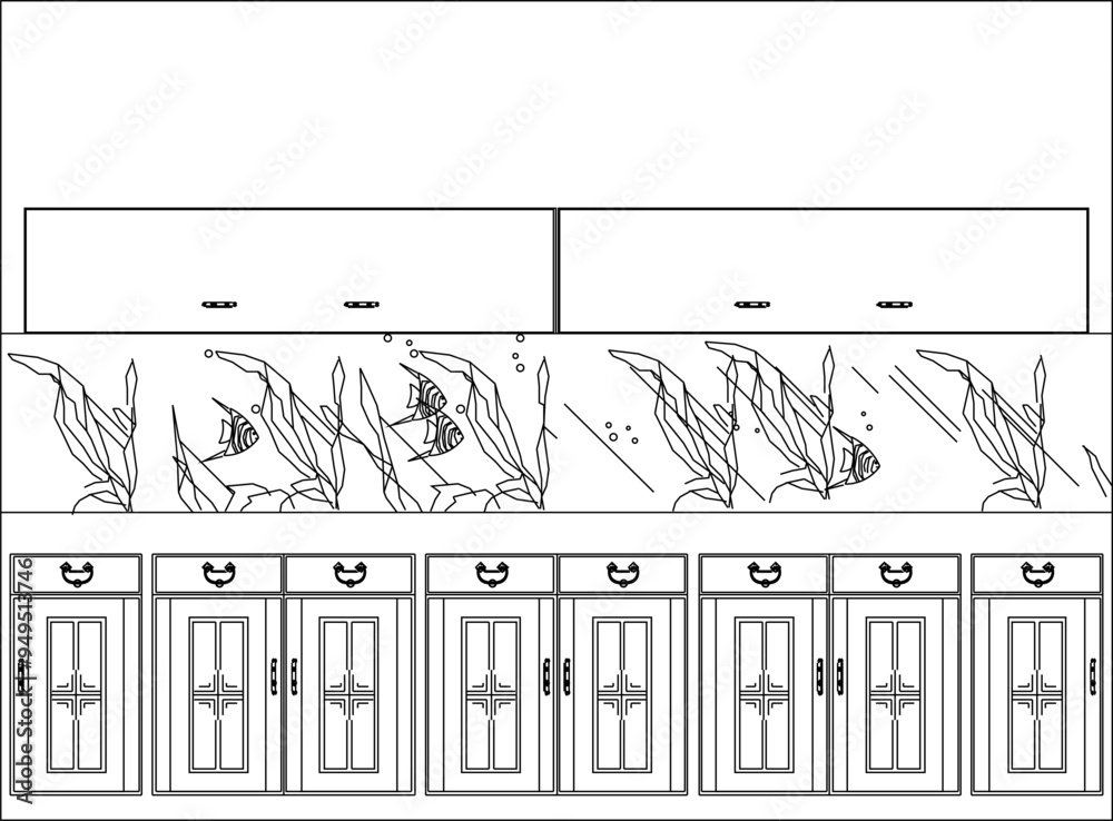 Wall mural vector illustration silhouette sketch of interior architecture design of classic vintage ethnic trad