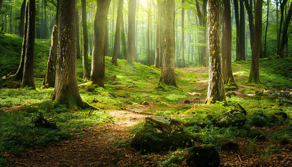 Obraz premium Forest image material. Forest background material.