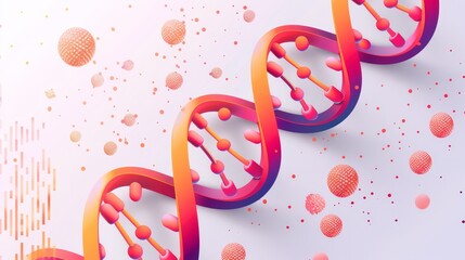 Minimalist dna helix illustration with shaded cells on a clean background for clear representation