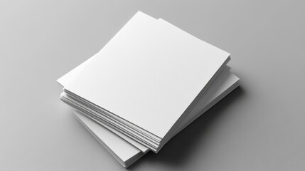 Stack of Blank White Paper Sheets Generative AI