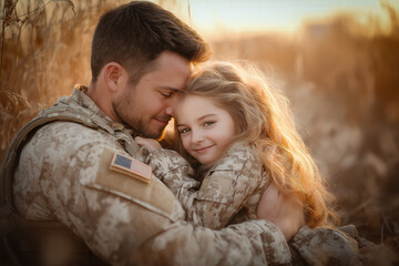 Fototapeta premium American Soldier Family