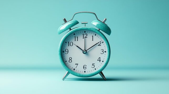 Vintage Turquoise Alarm Clock Generative AI