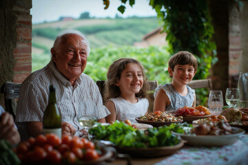 Family Dinner In Italy