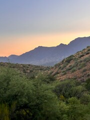 sunset in the mountains