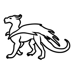 Baby Dragon Outline