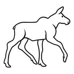 Baby Moose Outline