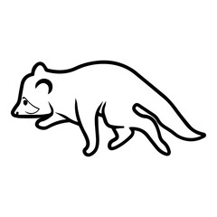 Baby Racoon Outline