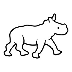 Baby Rhino Outline