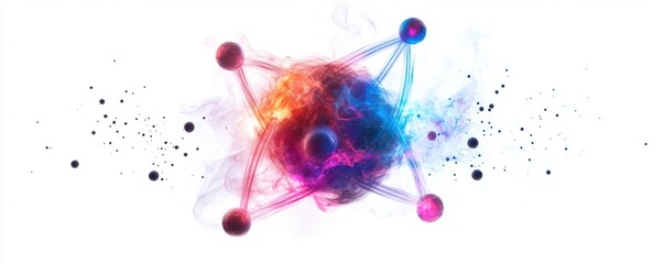 Obraz premium a subatomic particle collision in nuclear physics.