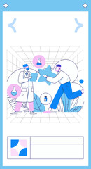 Medical characters fighting the epidemic flat vector concept operation hand drawn illustration
