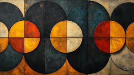 Fototapeta premium Abstract Geometric Circles Generative AI