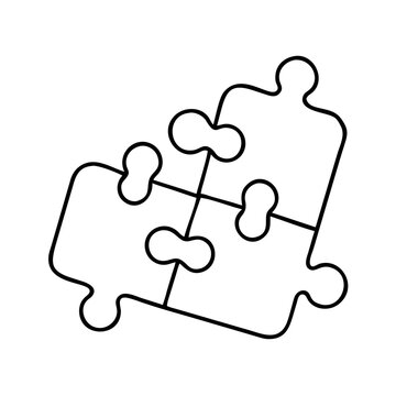recommend clip art: Simple line art connected puzzle pieces icon representing problem-solving and teamwork