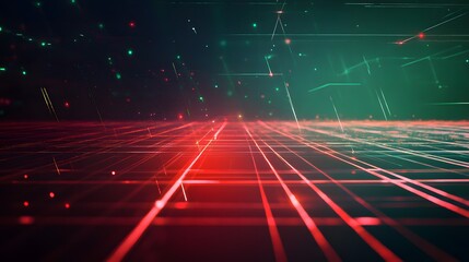 A computer generated image of a green and red line pattern