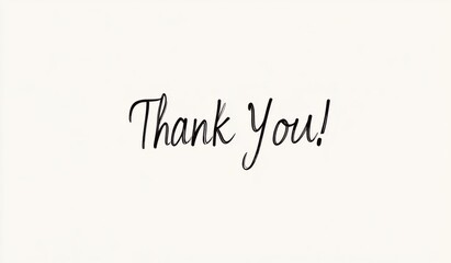 Simple Line Drawing of "Thank You!"  