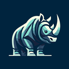 Rhino logo design Abstract colorful polygon
