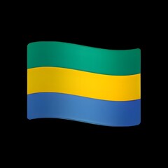 Obraz premium Flag of Gabon Emoji