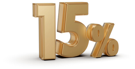 Obraz premium 15 Percent Off Sale . Red Number Promotion