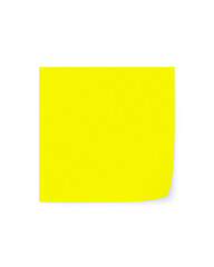 Square sticky note with shadow. fluorescent yellow  color