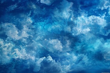 Obraz premium A sky filled with numerous clouds, creating a vibrant and dynamic scene, Sky-like backdrop adorned with touches of azure