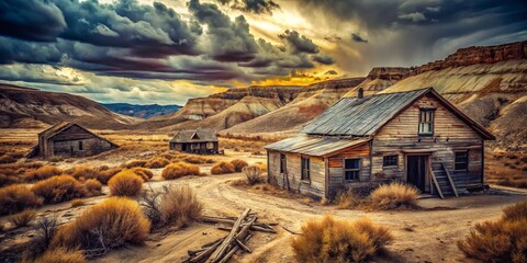 Dusty relics, abandoned textures, worn whispers, earthy undertones, gritty realism, rough sketches, muted vibes, aged remnants, crumbling structures