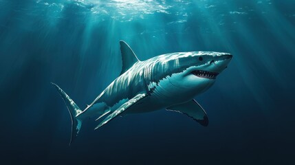 Fototapeta premium Great White Shark Underwater