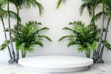 Fototapeta premium Lush Greenery Product Background