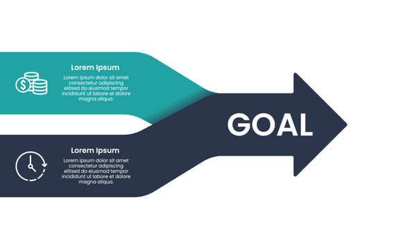 Infographic on balancing time and money to achieve to goals. Business presentation, Balance and Planning. Vector illustration.