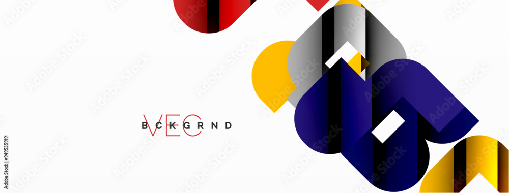 Aufkleber abstract background. colorful geometric curve shapes with black shadow lines effects