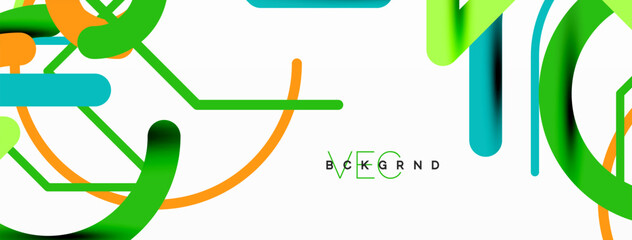 Linear design colorful circles and lines