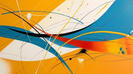 Abstract Vibrant Swirls: A mesmerizing blend of vibrant hues and bold lines create a dynamic, abstract art piece. The interplay of colors, textures, and shapes evokes a sense of movement and energy