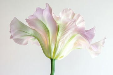 Obraz premium A delicate flower with soft pink and white petals, showcasing natural beauty and elegance.
