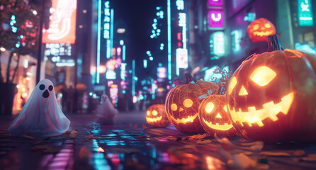 Obraz premium Night of the Jack-o'-Lanterns