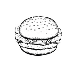 Vector illustration of a cheeseburger